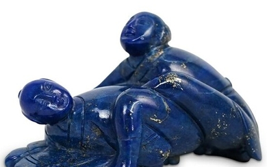 Chinese Lapis Lazuli Erotic Carved Figurine