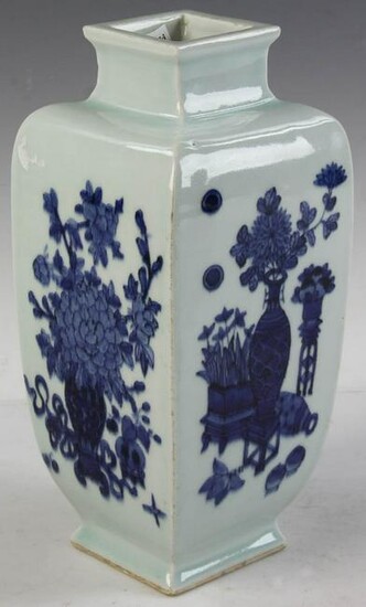 Chinese Light Green Blue and White Vase