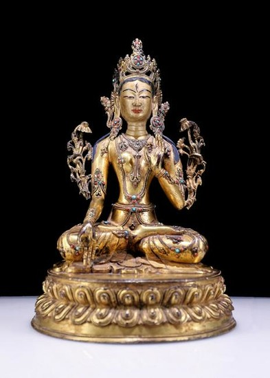Chinese Ming Dynasty Tibetan Bronze Buddha