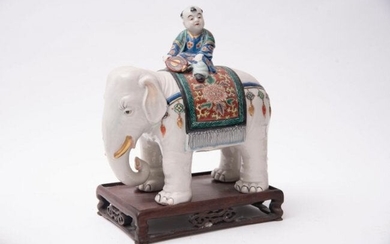 Chinese Porcelain Elephant with Child Riding on Top 8