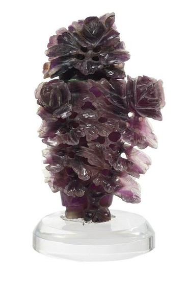 Chinese Purple Jadeite Covered Vase