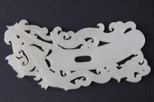 Chinese carved white jade of dragon and phoenix