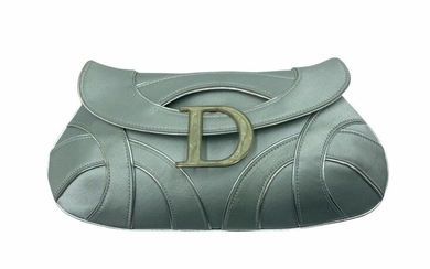 Christian Dior Satin and Silver Piping Evening Bag with