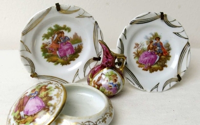 Collection of 4 Miniature Porcelain Items made by Limoges