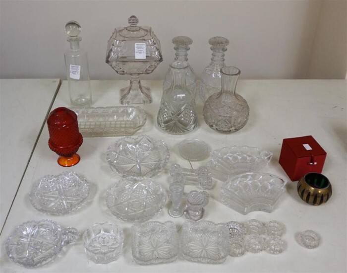 Collection with Pressed Glass, Cut Crystal and other Glass Table Articles