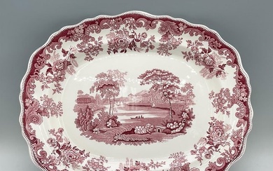 Copeland Spode Pottery Serving Platter, Rhine Pink