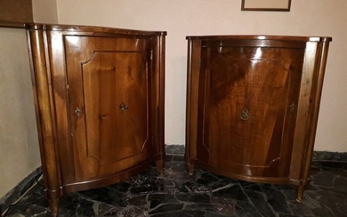 Corner cabinet (2) - Wood - Late 19th century