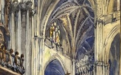 Corrado Carelli (1869-1956) - Interno della cattedrale di Siviglia