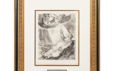 DEATH OF MOSES Etching after Marc Chagall with COA