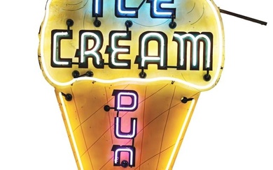 DOUBLE-SIDED ICE CREAM CONE NEON ADVERTISING SIGN