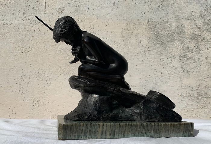 Dal modello di Vincenzo Gemito (1852 - 1929) - Sculpture, Fisherman - Folk Art - Bronze (patinated) - Mid 20th century