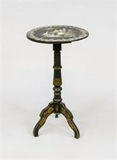 Decorative side table with mother-of-pearl inlays
