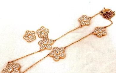 Designer Aspery & Guldag 3.50ct. natural diamonds necklace & earrings 18kt E/vs+