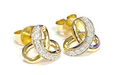 Diamond Love Knot Earrings In 14k Yellow Gold 0.08ctw