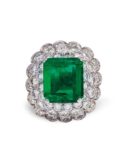 EMERALD AND DIAMOND RING, MOUNT BY CARTIER