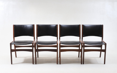 ERIK BUCH. A set of four “Model 89" chairs, solid teak, Anderstrup Møbelfabrik, Denmark, 1960s.