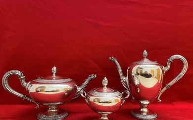 Empire style silver table service - .800 silver - Italy - Mid 20th century
