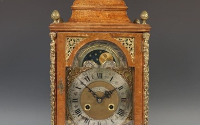 England, table clock after antique example, in burr...