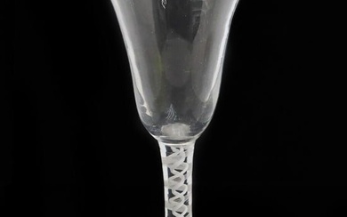 English Georgian Air Twist Glass Wine Glass Goblet, 18th Century