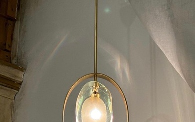 Fontana Arte - Max Ingrand - Hanging lamp - Model 1933, from the Micro series - Brass, Glass