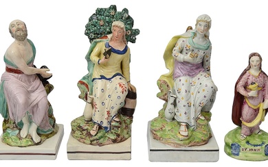 Four early 19th century Staffordshire pearlware figures of biblical characters