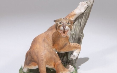 Franklin Mint Porcelain Sculpture of Spanish Lynx