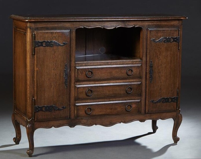French Louis XV Style Carved Oak Sideboard, early 20th