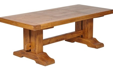 French Oak Refectory Table, 20th c., H.- 27 1/2 in., W.- 86 3/4 in., D.- 39 in.