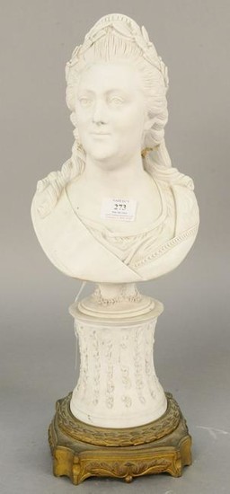 French bisque bust of an elegant woman, possibly Marie