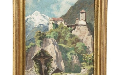 Friedrich Walz - Tyrol Castle, Italian, 20th century