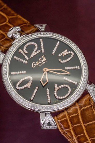 GaGà Milano - Thin 46MM 2.1 ct DIAMOND Limited Edition Watch Swiss Made - 5090.10 - Unisex - Brand New