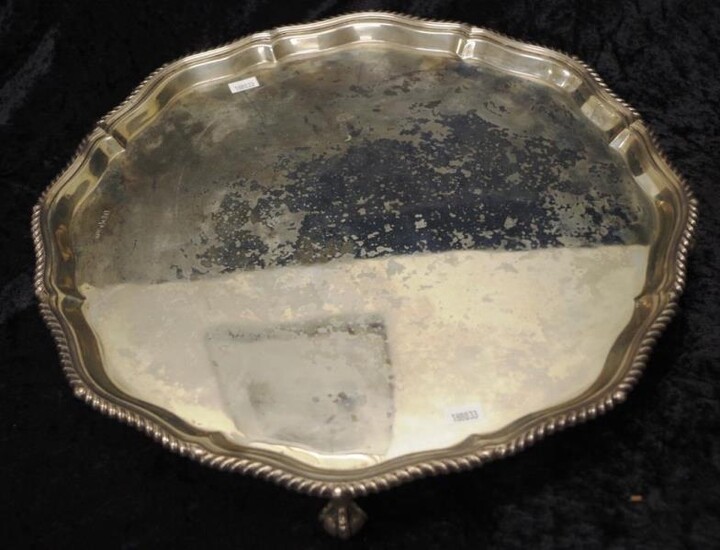 George VI sterling silver salver Sheffield 1940, makers Hardy...