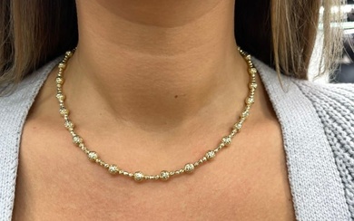 Gold Beaded Diamond Cut Finish Necklace 13.2 Grams