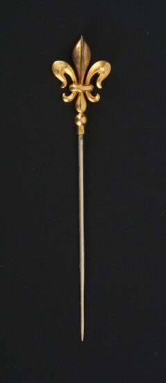 Gold pin with 'Fleur-de-Lis' shaped button