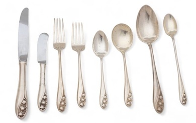 Gorham (American) & Whiting Mnfg. Co. (American) 'Lily of the Valley' Sterling Silver Flatware
