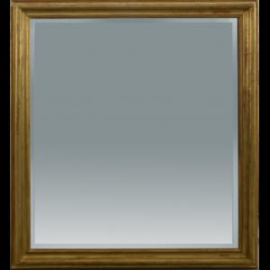 Grande specchiera con cornice in legno dorato a profilo liscio (cm 153x174) (lievi difetti)