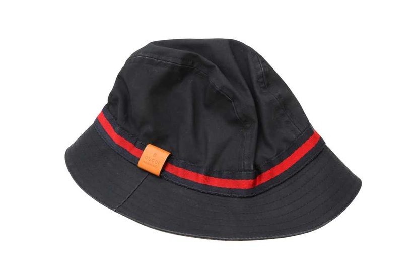 Gucci Navy Web Bucket Hat - Size M