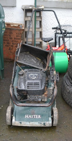 HAYTER HARRIER petrol lawnmower with built-in lawn roller an...