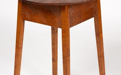 HENDERSON AND VINCI FEDERAL STYLE TIGER MAPLE SPLAY-LEG STAND TABLE