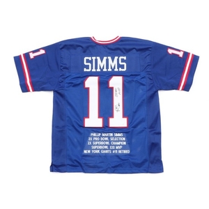 (HOF) Phil Simms Signed New York Giants NFL Football Jersey