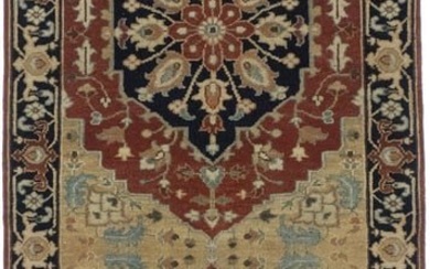 Heriz Serapi Hand-Knotted Oriental Runner Rug 4X10 Kitchen Decor Hallway Carpet