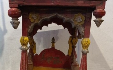 House temple shrine (1) - Wood - India - 19th century