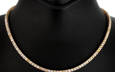 IGI Certified 14.14ct Fancy Diamonds - 14 kt. Pink gold - Necklace - ***NO RESERVE PRICE***