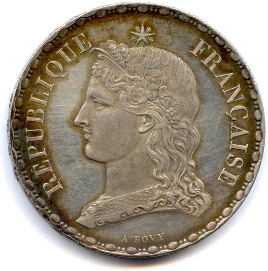 IIe RÉPUBLIQUE 24 février 1848 - 2 décembre 1852 ESSAI 5 Francs argent CONCOURS MONÉTAIRE...