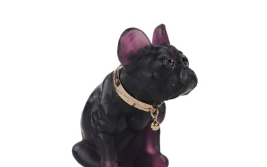 Imperial Glass Factory, miniature French Bulldog.