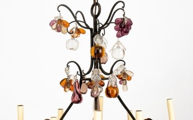Italian Cage Form Glass Hung Chandelier, 21st C.