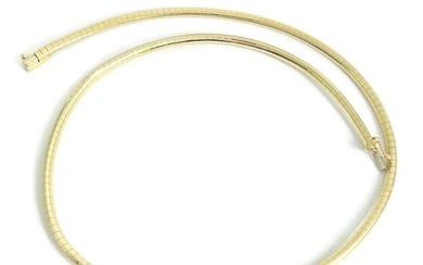Italian Omega Chain Necklace 14K Yellow Gold, 16 Inches, 3.1 mm, 19.79 Grams
