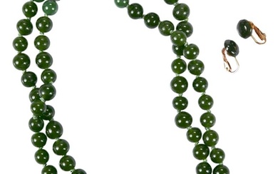 Jadeite Jade Necklace and Earrings