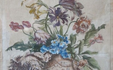 Jean Baptiste Monnoyer (1634-1699) - Bouquet de Fleurs sur un entablement