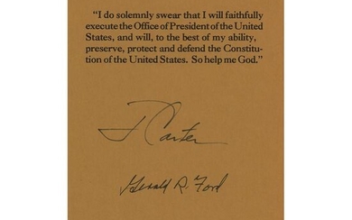 Jimmy Carter and Gerald Ford Signed Souvenir Oath of
